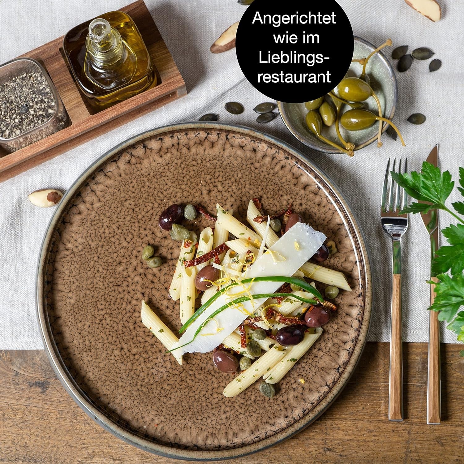 Moritz & Moritz SOLID 36-tlg Steinzeug Geschirr Set 12 Personen - Geschirrset 12 Personen från je 12 Dinner Teller, Kleine Teller, Tiefe Teller