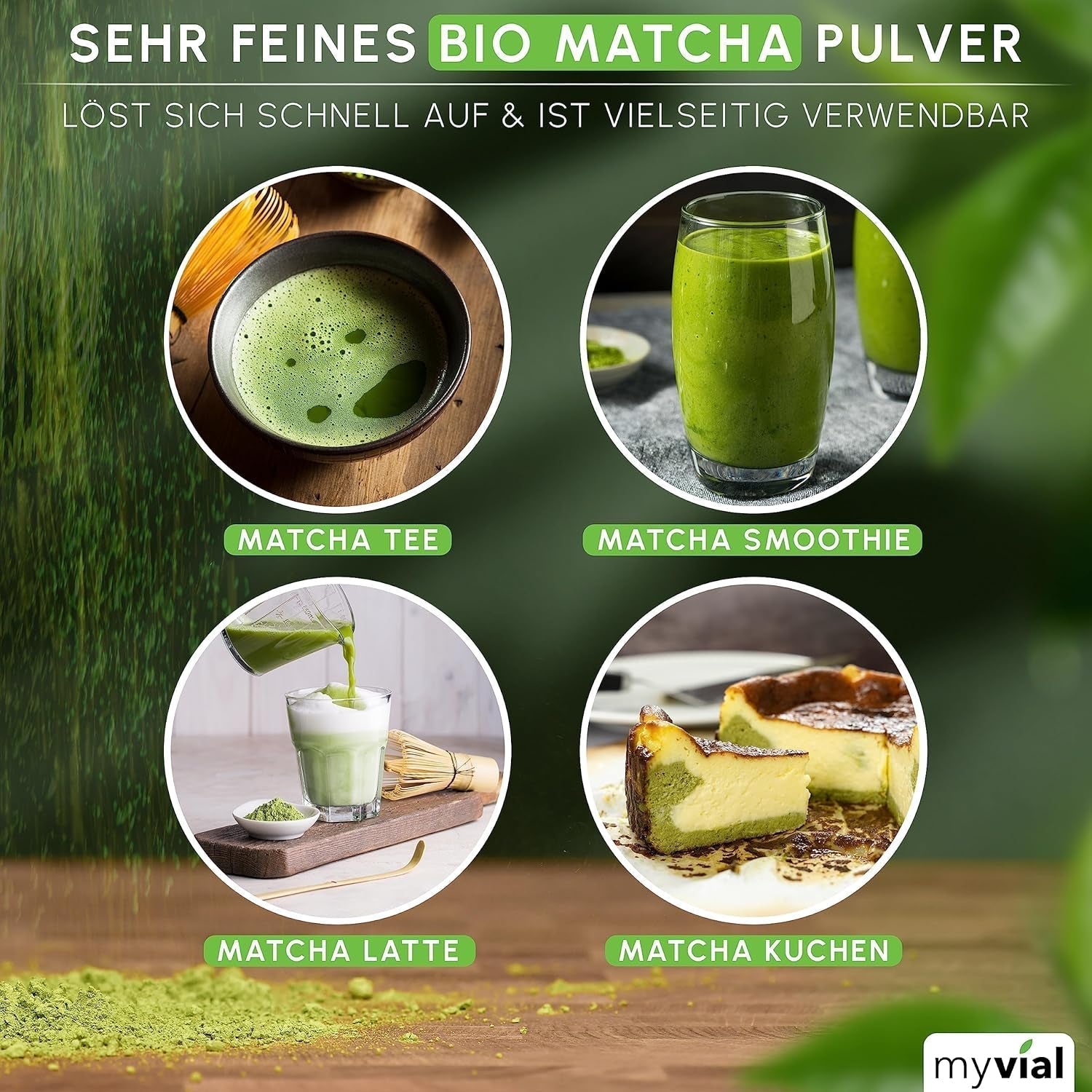 Ekologiskt Matcha Tea Premium Pulver 100g Grönt te av högsta kvalitet från Japan Kagoshima - Perfekt för Smoothie Matcha Latte Japanskt Grönt Te Vegansk utan tillsatser Plastfri förpackning