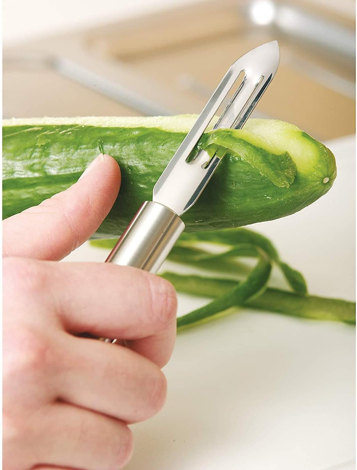 WMF Profi plus skalare 19 cm, grönsaksskalare, rostfritt stål Cromargan Peeler Naty Shop