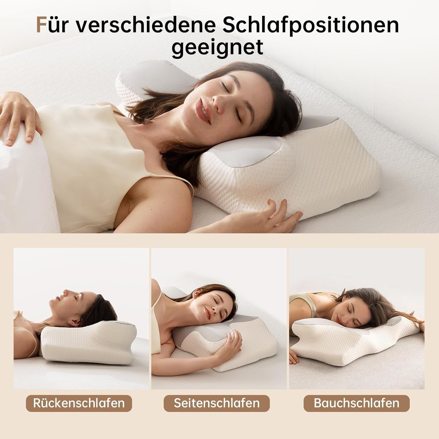 Homyrium Ergonomisk nackkudde Ortopedisk kudde Memory Foam Nackstödskudde Anti Snarkning Kudde Side Sleeper Rygg Magkudde Grå Cervikal Ortopediska Kuddar Naty Shop