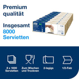 Tork Xpressnap Extra Soft Nature N4 Dispenser Servett, Premium, 1/2 x 2 Ply, 21,3 cm X 16,5 cm, 8 × 1 000 servetter, 12880