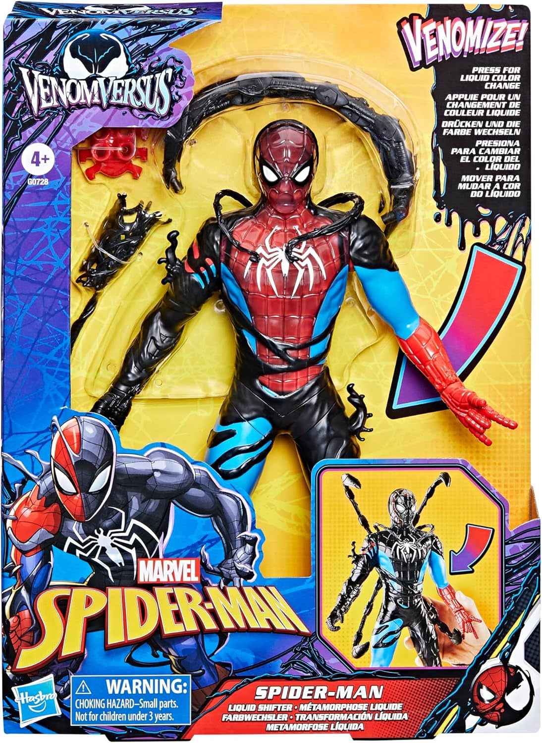 Marvel Spider-Man Venomversus Spider-Man Color Changer Actionfigur med tillbehör Actionfigurer Naty Shop