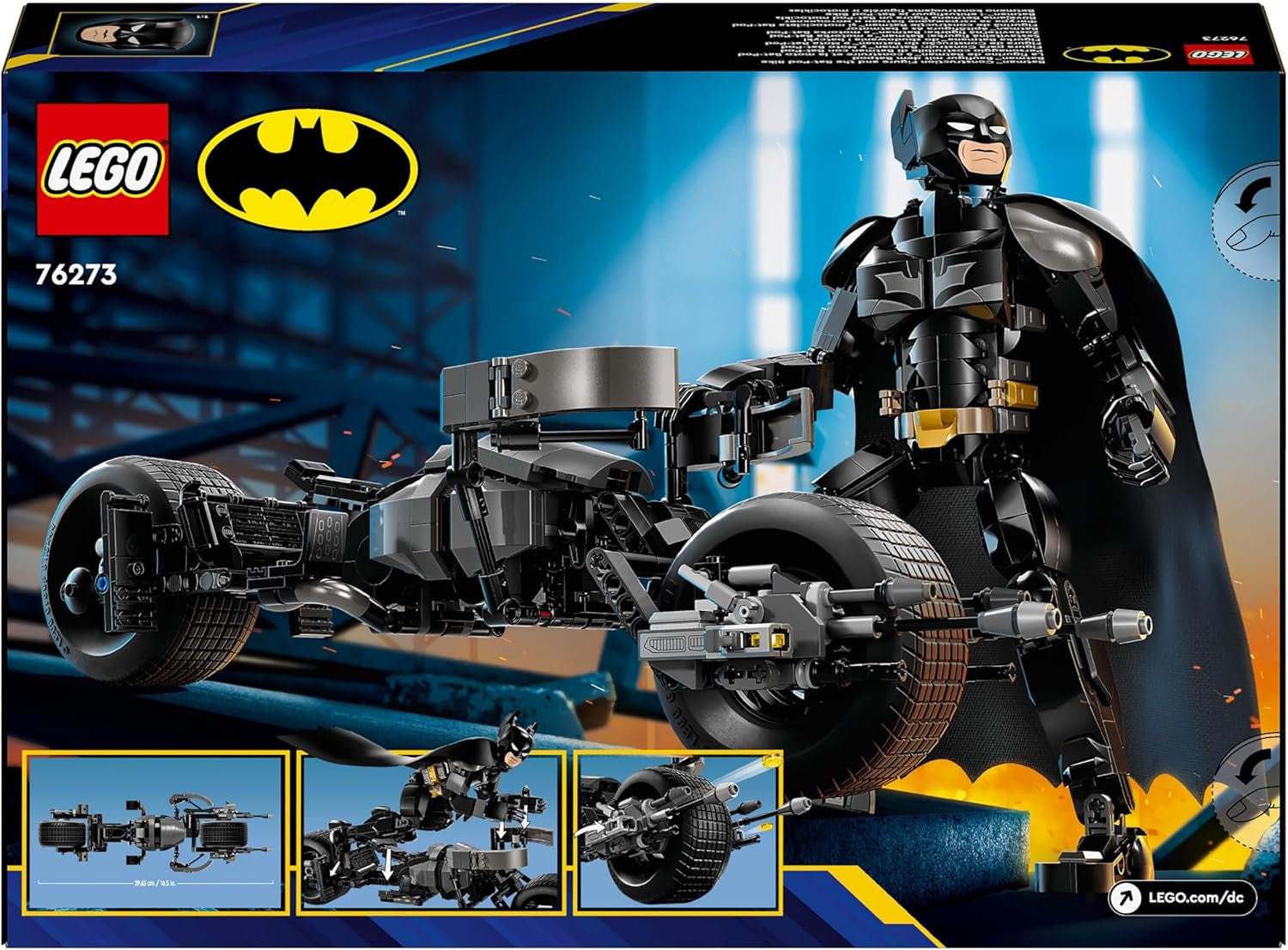 LEGO DC Batman: Batman byggklossar med batpod, superhjältefilmleksak, äventyrslekset för barn, present till pojkar och flickor 76273 Byggset Besuche den LEGO-Store