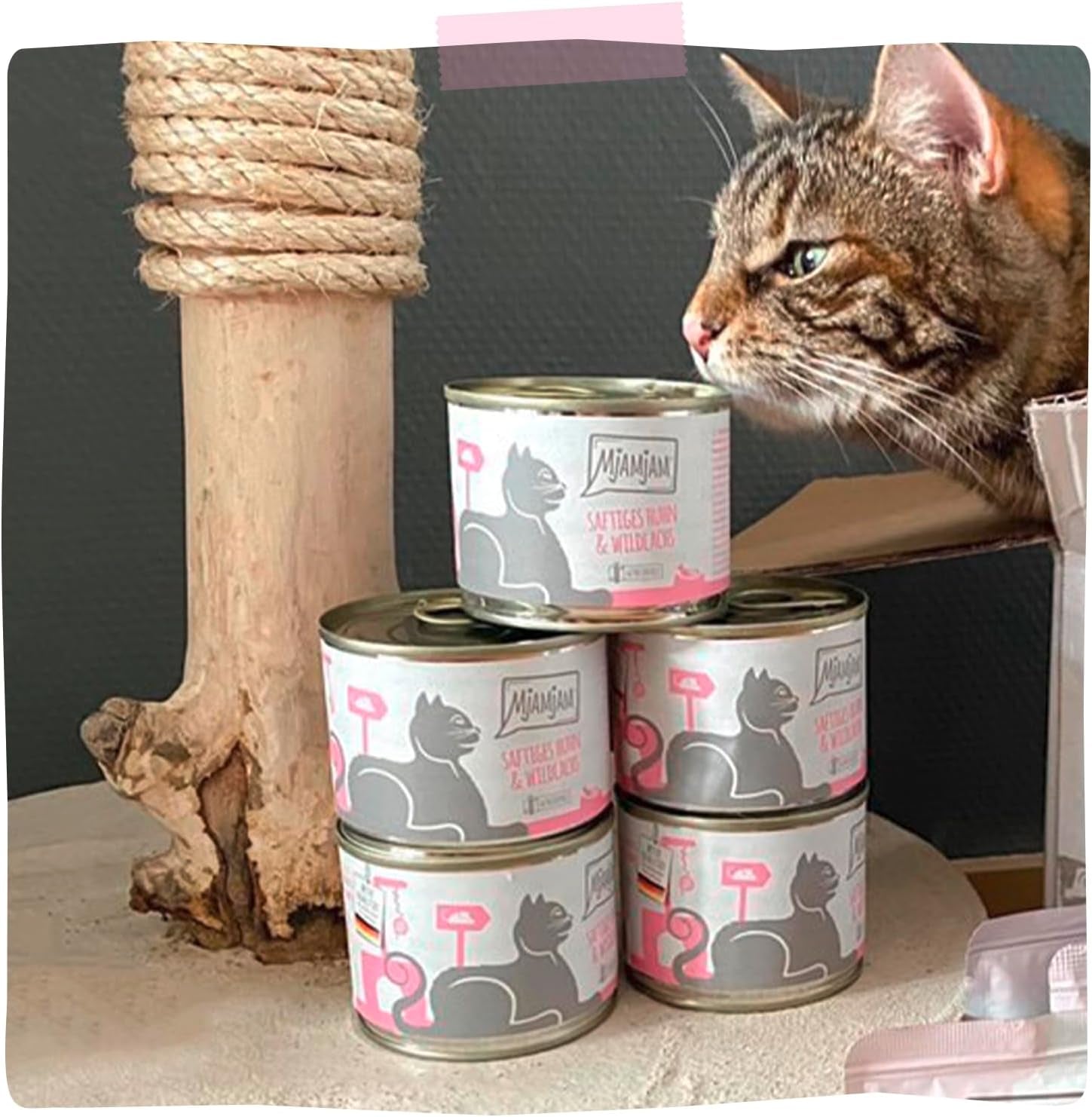 MjAMjAM - Premium Wet Cat Food - Juicy Chicken & Wild Lax 6-pack (6 x 400 g) Spannmålsfri med extra kött