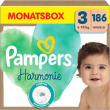 Pampers Harmony blöjor storlek 1, 180 blöjor, 2kg-5kg, skonsamt hudskydd med 100% Pampers skydd