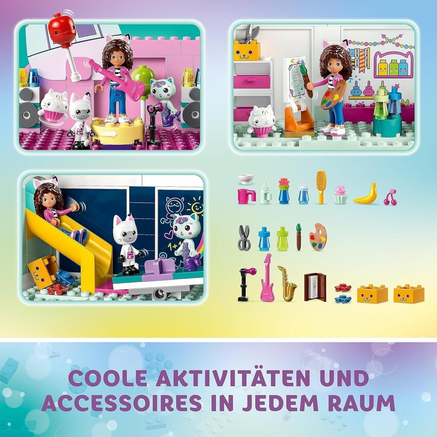 Lego 10788 Gabbys dockhusleksaksset, 8 rum och 4 våningar Gabbys dockhusleksak med Pandi, Meerkat, Kuchifigurer och tillbehör, present till 4-åriga flickor, pojkar och barn Byggset Besuche den LEGO-Store