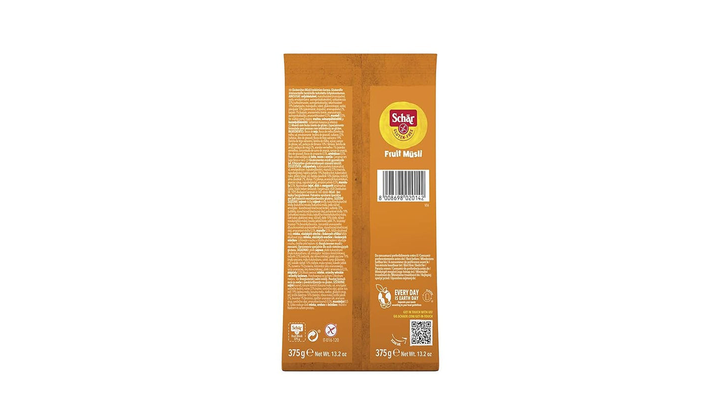 Früchtemüsli, 375 g Förpackning