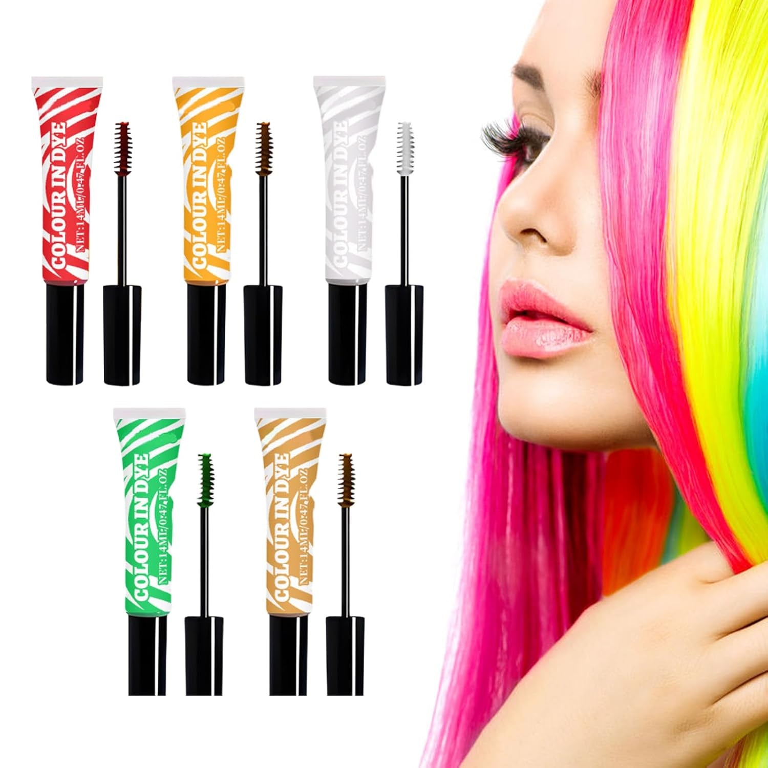5 färger Barn Tillfällig Hårfärgning Tvättbar Färg Mascara Hårkrita Salong Hårfärgning Naty Shop Standardtitel