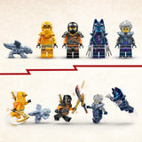 LEGO NINJAGO Arins Ninja terrängvagn, Ninjaleksak med bil, drake och 4 minifigurer, äventyrsset för barnvagnar, födelsedagspresent för pojkar och flickor 7 år 71811 Byggset Beuche den LEGO-Store