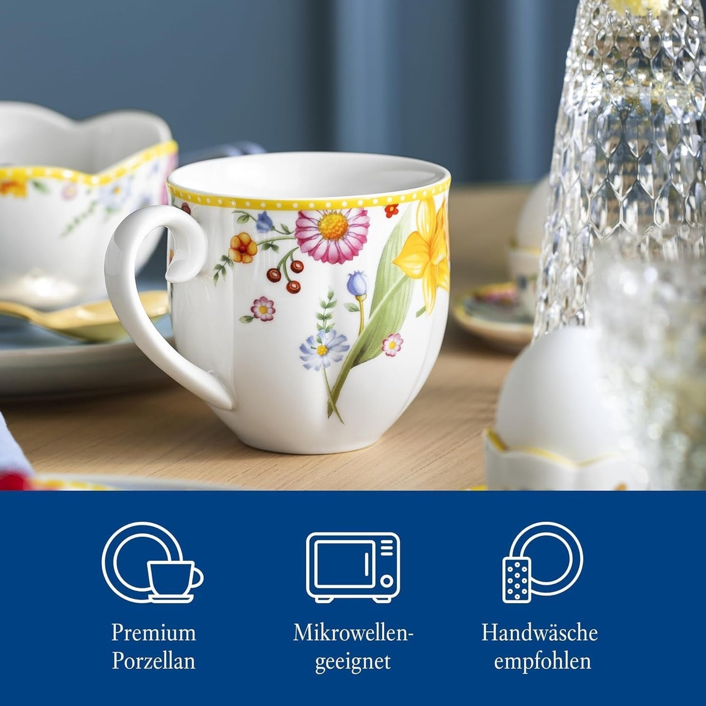 Villeroy & Boch - Spring Awakening-frukostset för 2, 6 delar, påskservis, frukost, påsk, kaffeservering, vårservis, porslin