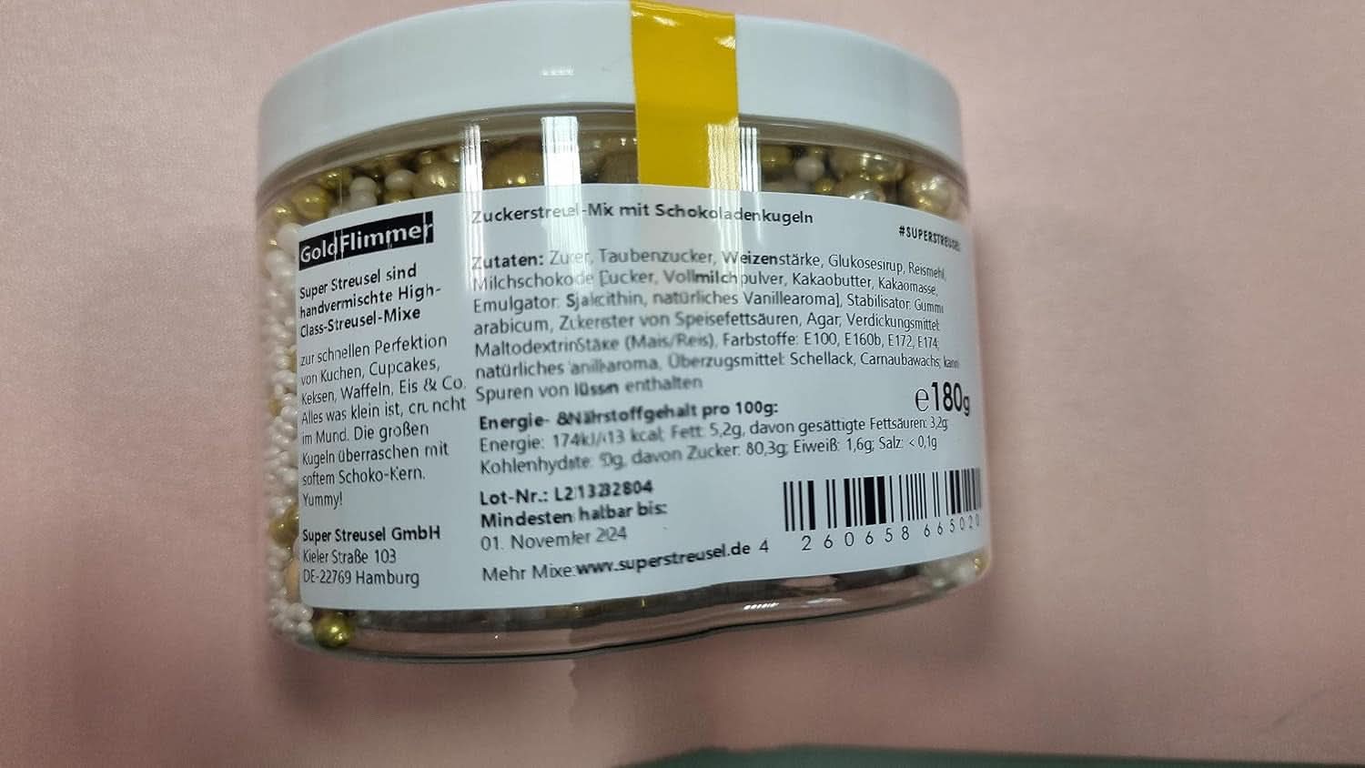 Super Streusel guldglimmer, strössel med jultema, 180 gram strössel Naty Shop