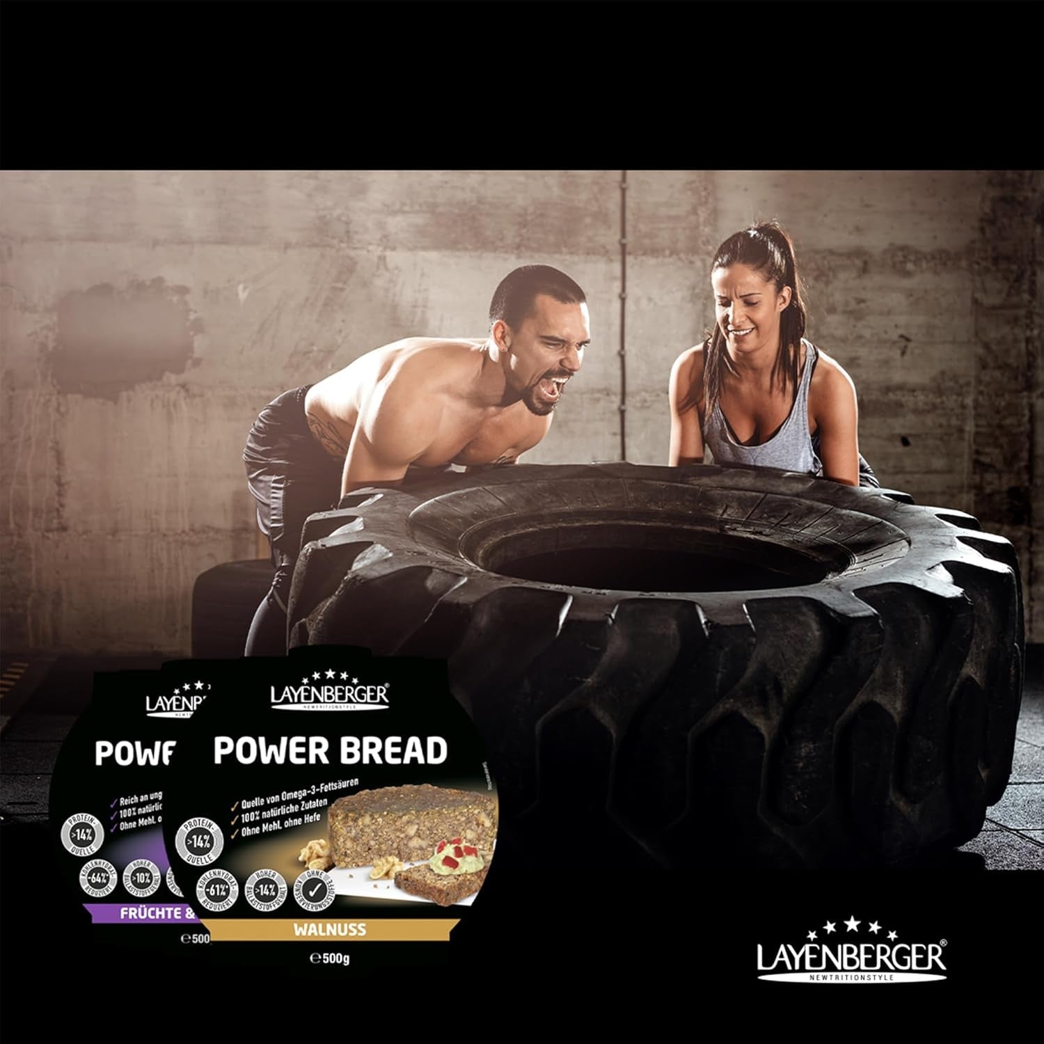Layenberger Prower Bread Walnut, Eiweiß- Und Ballaststoffquelle, Ohne Konservierungsmittel, Ohne Hefe, Ohne Mehl, Mit 14G Protein Pro 100G, (1 X 500G) Blandning för bakning och matlagning Naty Shop