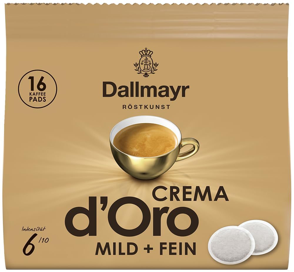 Crema d'Oro milda och fina pads (16 Kaffee Pads)