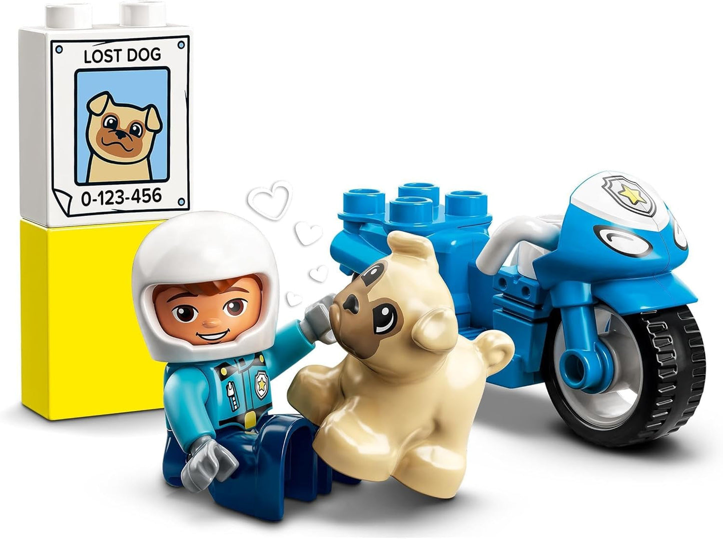 LEGO 10967 DUPLO polismotorcykel, Polisleksak för småbarn från 2 år, Idealisk leksak för motorik för bebisar, Leksaksmotorcykel Byggset Besuche den LEGO-Store