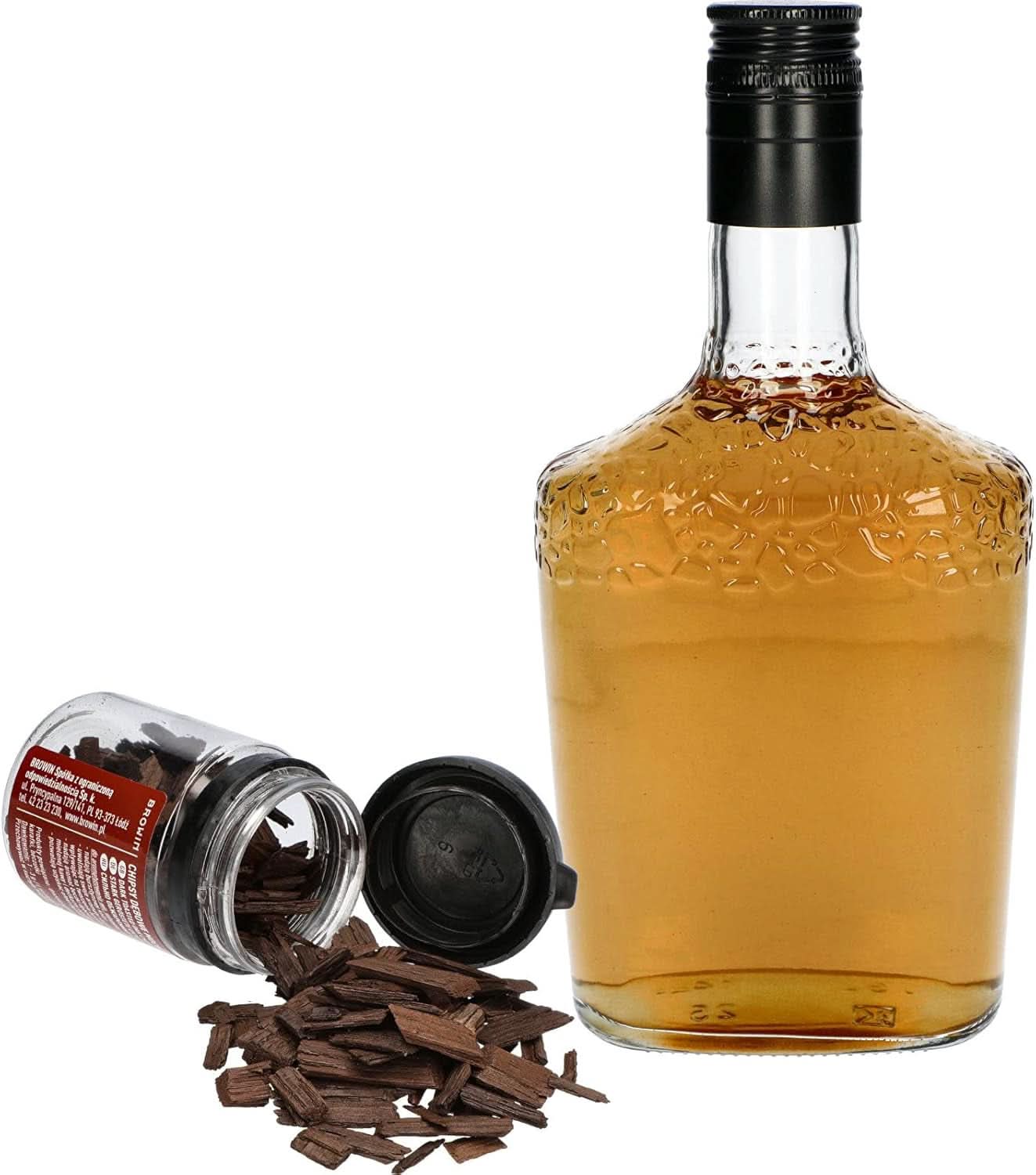 Browin Strong Roasted Oak Chips 20g - flingor, fina ekpinnar för att smaksätta alkohol, brun Aromas Naty Shop