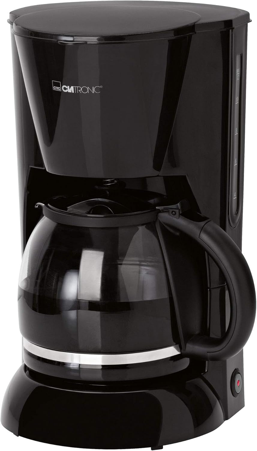 Clatronic® espressomaskin | Automatisk espressomaskin för 12-14 koppar (ca 1,5 liter) | Espressomaskin med filter och anti-droppsystem | 900W | Espressor KA 3473 Svart