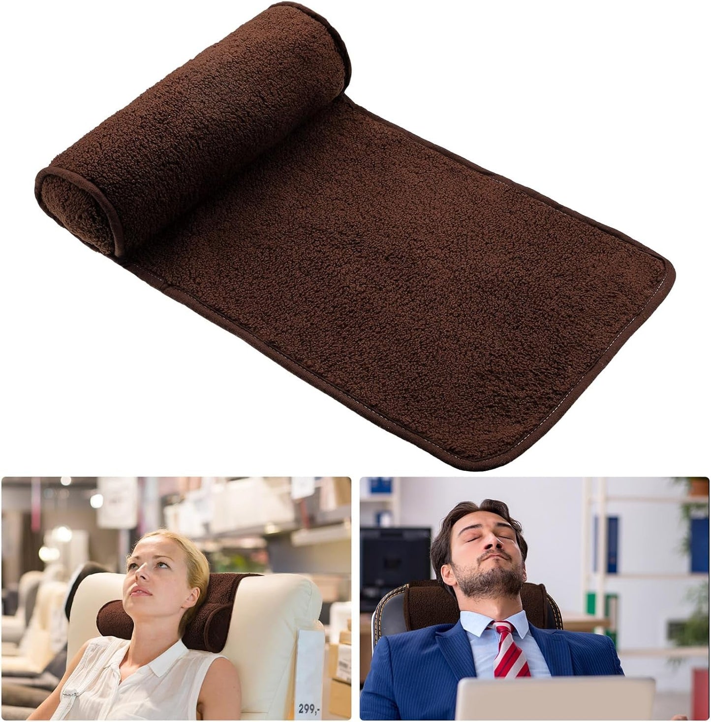 Chaise Lounge Nackkudde Huvudkudde Plysch Justerbar Kudde Nackrulle Halkfri fleece soffa Nackhuvudstödskudde för resor Hemma Chaise Lounge Soffa Fåtölj (svart)