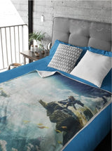 Zelda Sherpa filt - Sky Totk - 100 X 150 Cm - Officiell licensierad produkt, grön, dubbla HÃ”MADICT sängar och filtar