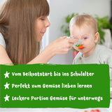 Pumpkin Organics Bio Gemüse-Getreide-Quetschie Kürbis, Birne, Apfel, Pflaume, Hafer ohne Zuckerzusatz¹ - ab 8 Monaten - als Snack eller Beikost für unterwegs (100g)