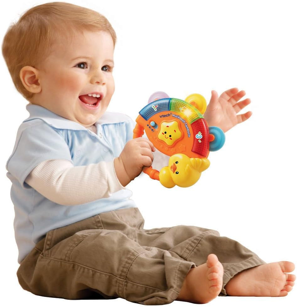 Vtech Baby 3-i-1 Magic Music Ball, 9-36 månader & Baby Music Fun Tambourine - Elektronisk leksak med musik och ljudeffekter - För 9-36 månader Babyleksaker Bebe Naty Shop