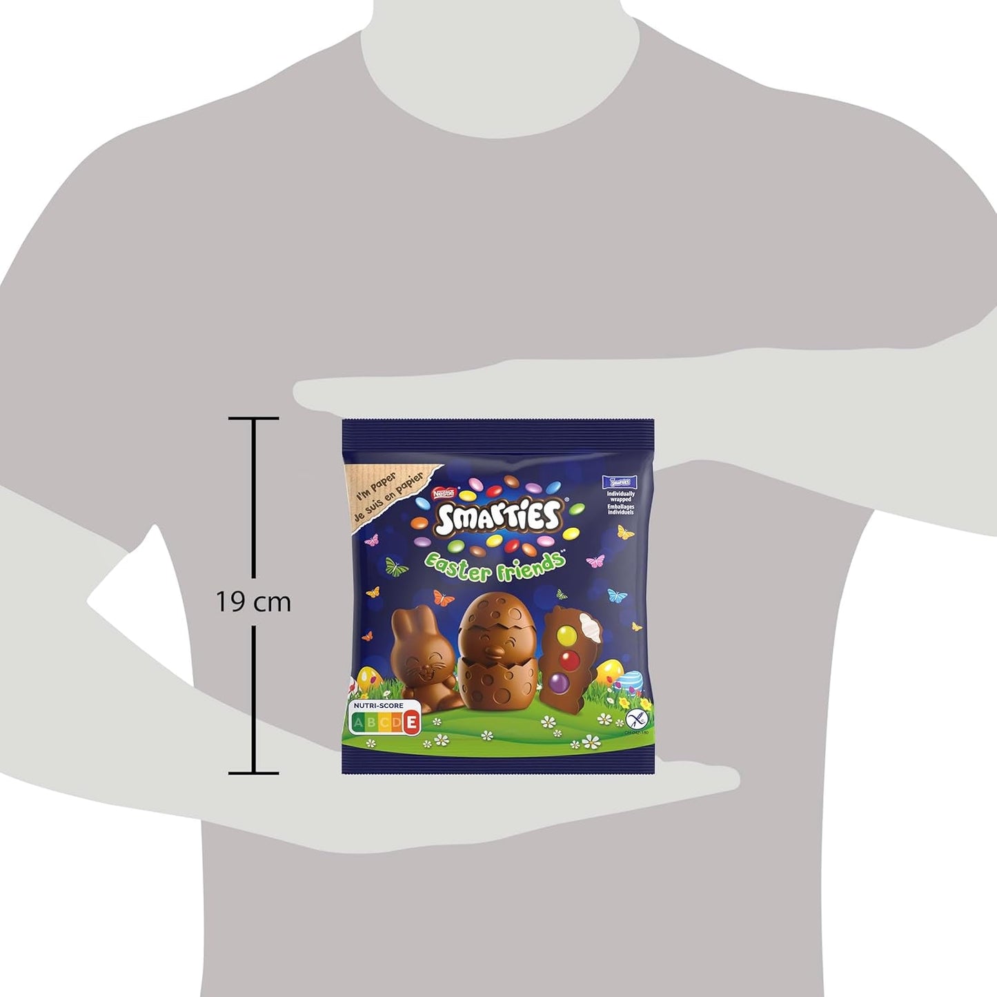 NESTLÉ SMARTIES Easter Friends, figuriner med påsktema, gjorda av fin mjölkchoklad med krämig fyllning och färgade minilinser med SMARTIES-choklad, 1 förpackning (1 x 65g)