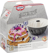 Dr. Oetker Gugelhupfform Ø 22 Cm BACK-TREND, Backform Für Gugelhupf, Runde Bundform Aus Stahl Mit Keramisch Verstärkter Antihaft-Beschichtung (Farbe: Creme/Anthrazit), Menge: 1 Stück Formar och plåtar för bakning Naty Shop