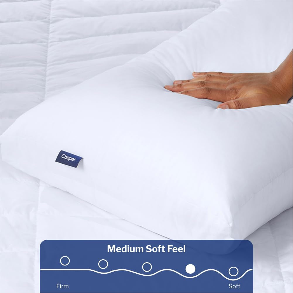 Casper Standard Sleeping Pillow White 1 Piece (1 Pack) Naty Shop Standard Pillows