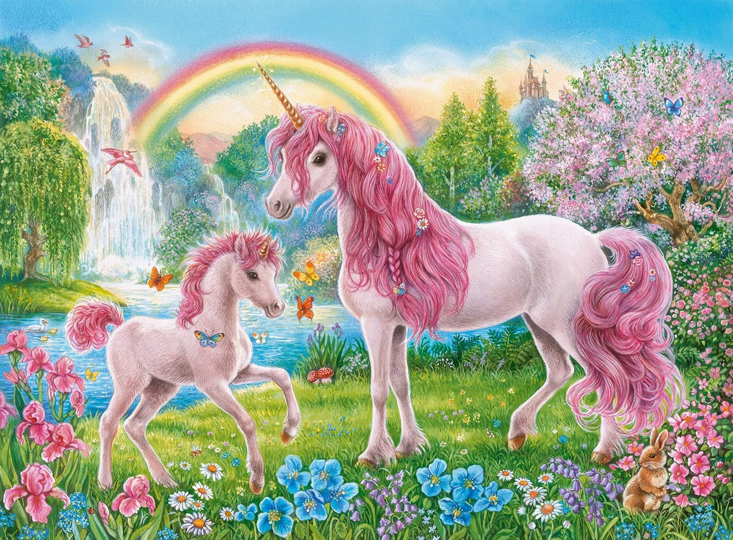 Ravensburger pussel för barn - 13698 Magical Unicorns - Unicorn pussel för barn från 6 år och uppåt, Med 100 bitar i XXL-format, Inkluderar målarhäfte Puzzle Naty Shop