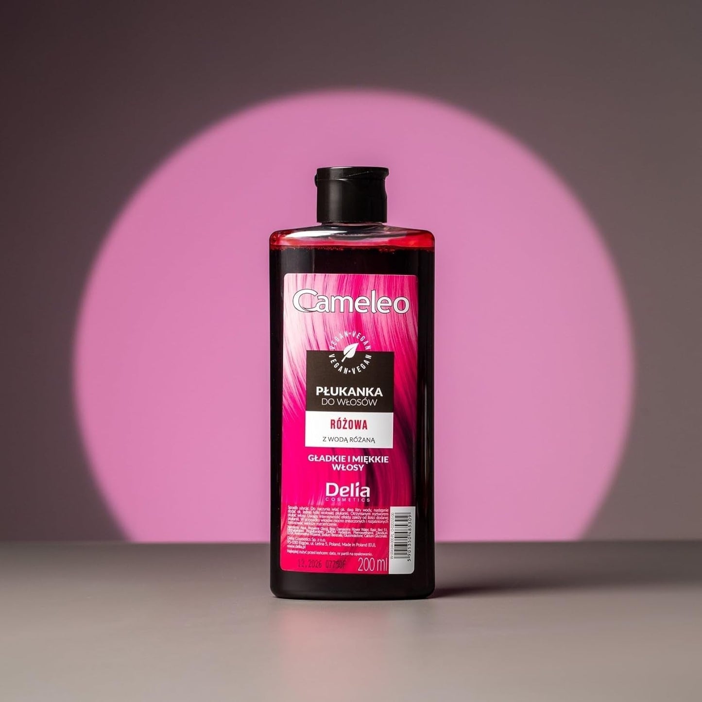 Cameleo - Rose Water Pink Hair Tonic No Yellow Tint Semipermanent hårfärg - För blont & grått hår - Färg & vård - Parabenfri | 200 ml Naty Shop hårfärgning