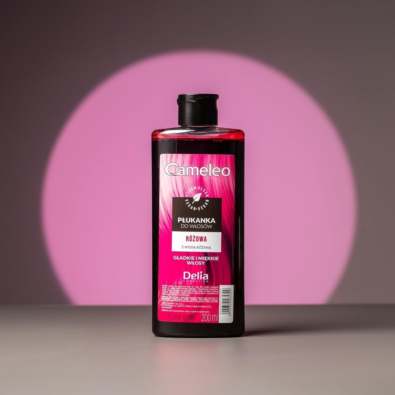 Cameleo - Rose Water Pink Hair Tonic No Yellow Tint Semipermanent hårfärg - För blont & grått hår - Färg & vård - Parabenfri | 200 ml Naty Shop hårfärgning