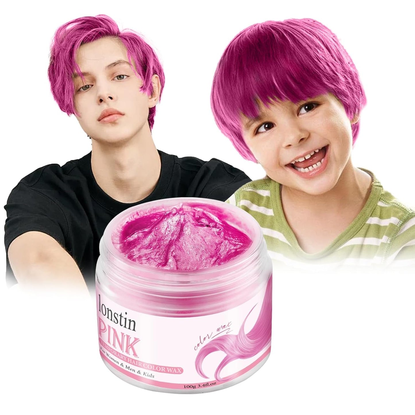 Tvättbar Rosa Tillfällig Hårfärgning Tillfällig Hårvax Naturlig frisyrfärg Pomade Tvättbar Hårfärgning För män Kvinnor Fest Cosplay Halloween Jul Hårfärgning Naty Shop Standardtitel