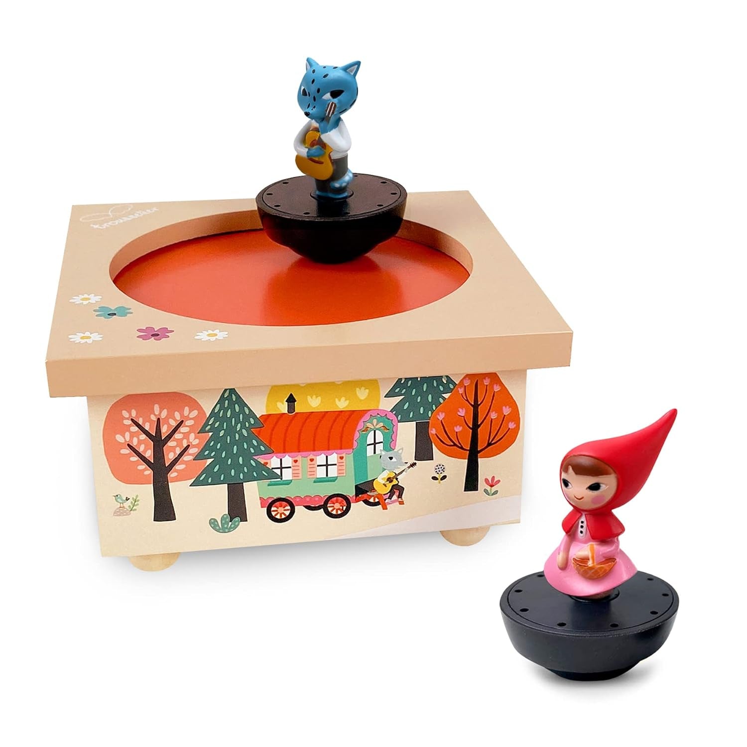 Byxa - Rödluvan - Dansmusikdosa - Speldosa - Idealisk födelsedagspresent - 2 löstagbara figurer - Lätt att hantera - Vårmusik av Vivaldi - Färg Flerfärgad, S95095, Stora babyleksaker Naty Shop