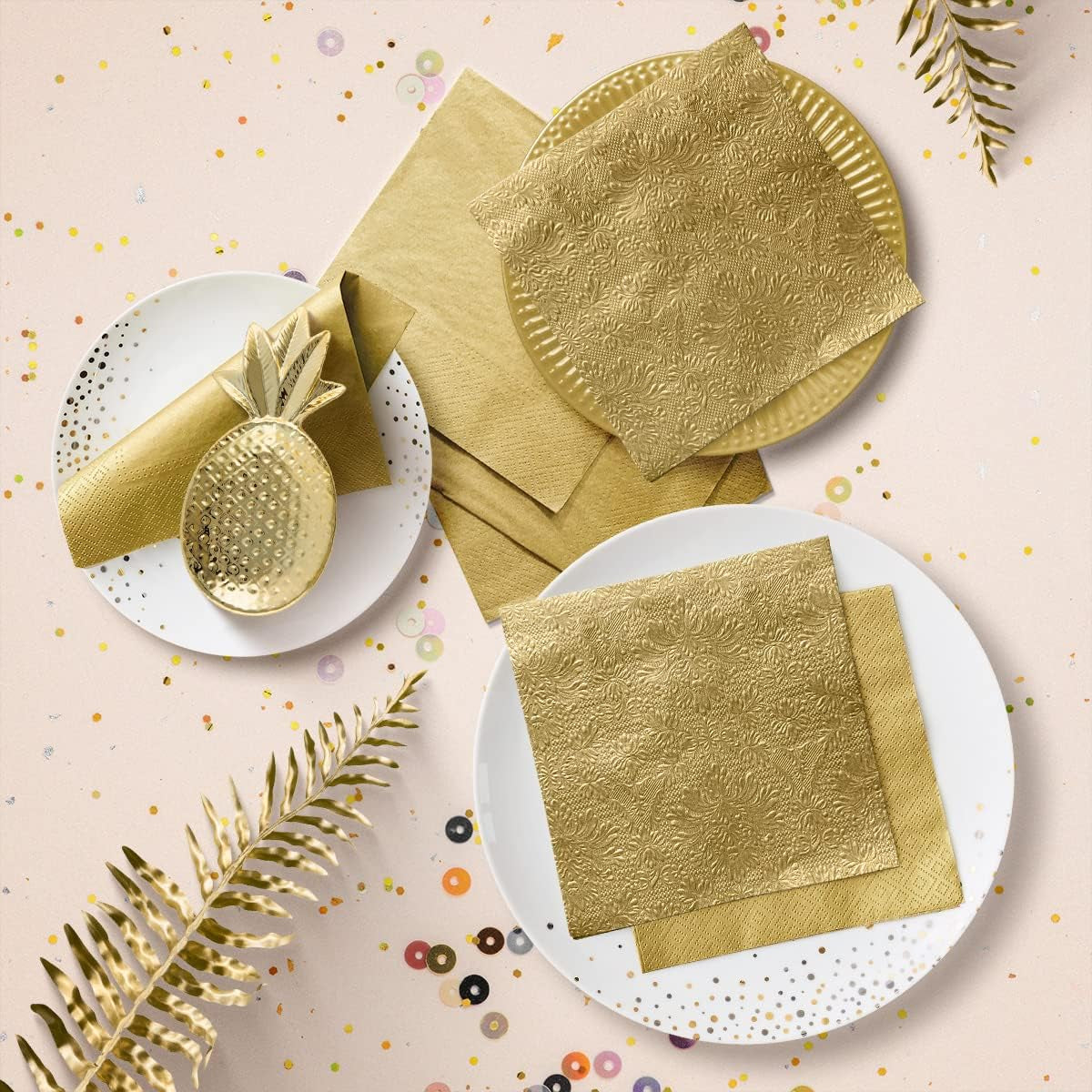 PAW - 3-lagers servetter (33 X 33 Cm) I 20 delar I Perfekt för födelsedagar, fester, bröllop, nattvard och helgdagar I Färgade pappersservetter - speciella tillfällen, prydnadsföremål I Inspiration Classic (guld)