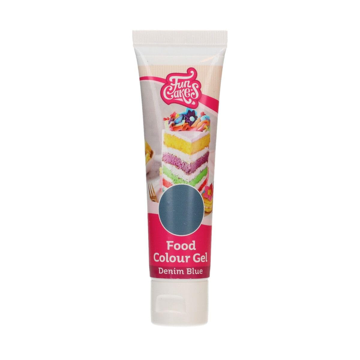 Livsmedelsfärg Funcakes Gel Denim Blue: Högkoncentrerad matfärg för deg, grädde, fondant, marsipan, bakverk, enkel dosering, individuella droppar för att skapa livfulla färger, Halal, 30g