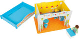 Small Foot 10852 Playhouse Restaurant Tillverkad av trä, Med 2 dockfigurer, tillbehör och avtagbart tak, Från 3 år Naty Shop Dollhouses