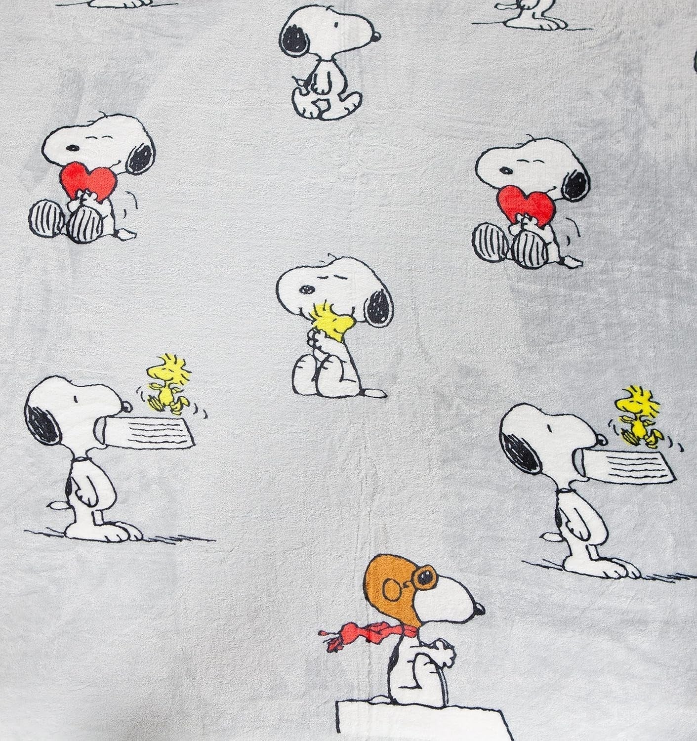 Kanguru Säng, överkast, fleecefilt för dubbelsäng, mikrofiberfilt, Snoopy Peanuts GREY, 230X230Cm, sommarfilt, sovrumsöverkast Sängar och filtar Besuche den Kanguru-Store