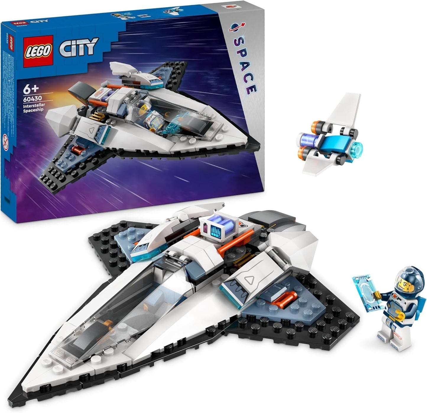 LEGO City Rymdskepp Rymdfärja Rymdleksak för barn Byggklossar Pojkar och flickor 6+ Astronautfigurset 60430 Byggset Besuche den LEGO-Store Singel