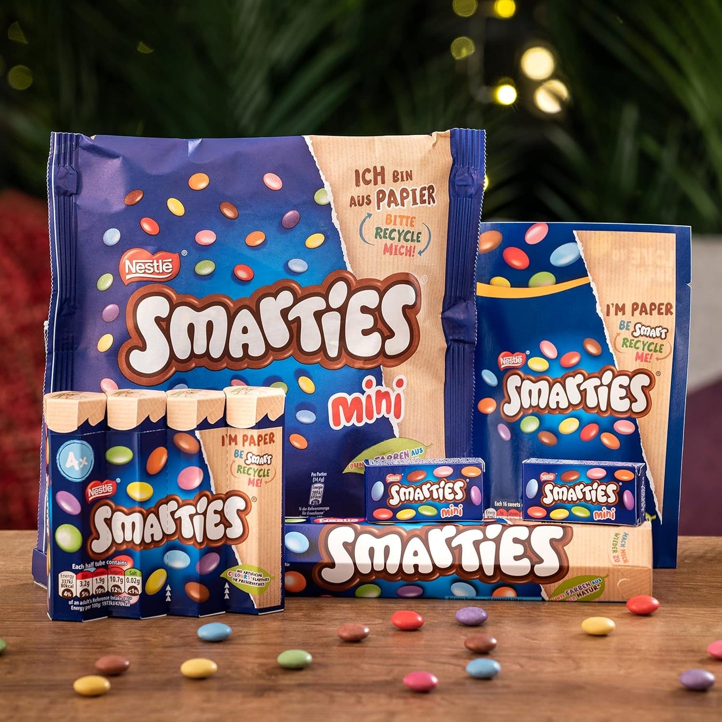 Nestlé SMARTIES Mini individuellt förpackade små linser med mjölkchoklad 3-pack (1 x 187 g)
