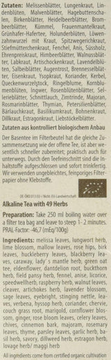 Droste-Laux Basic Tea med 49 örter, 25 bitar (örtte, filterpåsar, faste- eller diet-te) 120501