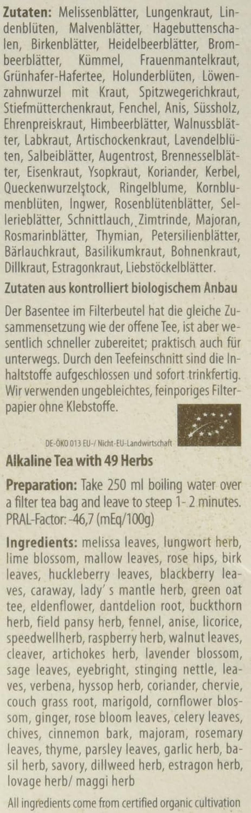 Droste-Laux Basic Tea med 49 örter, 25 bitar (örtte, filterpåsar, faste- eller diet-te) 120501