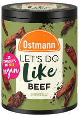 Ostmann Gewürze - Låt oss göra som nötkött | Rindfleisch-Geschmack für ungewürzte Fleischersatzprodukte | Gewürzsalz für Seitan, Tofu och vegetarian and vegane Gerichte | 90 g i Metalldose återvinningsbar