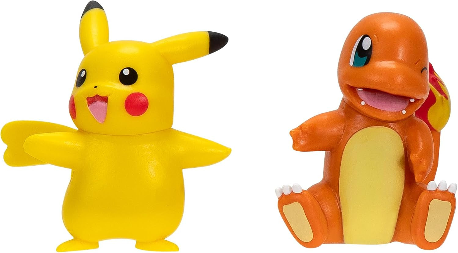 Pokémon PKW3586 - Battle Figure Pack - Pikachu och Schiggy Officiella detaljerade figurer 5 cm vardera Actionfigurer Naty Shop Pikachu och Glumanda