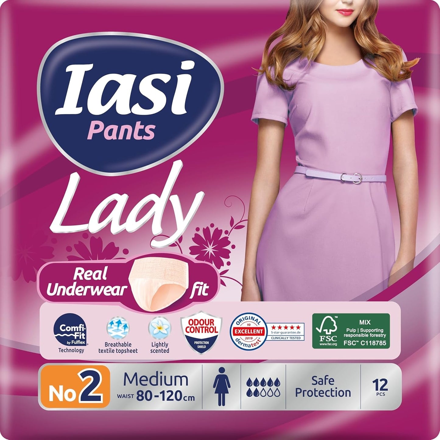LADY Pants 48 Disponibel urininkontinensbyxor Absorbens Plus Size S för kvinnor 48 st