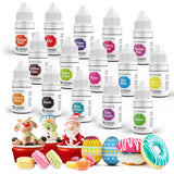 Matfärgning 9 x 10 ml, flytande matfärgning - Matfärgningsset för att dekorera kakor, macarons, munkar, fudge, glasyr, gör-det-själv-tvålar, glass, tvålfärg, spraypistolfärg