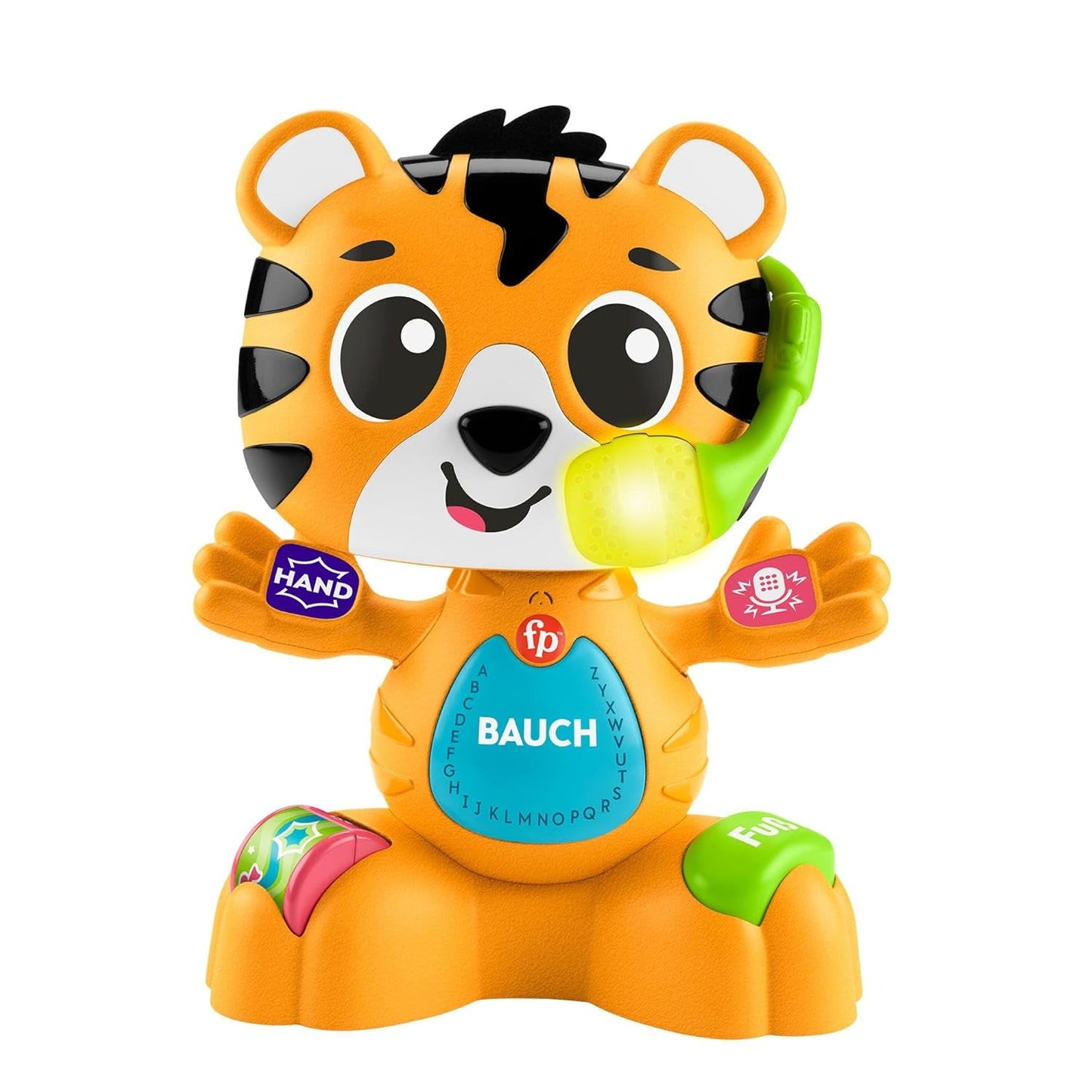 Fisher-Price Baby & Toddler Beat Bande Lern & Tanz Tiger Justin pedagogisk leksak med ljud och ljus för spädbarn från 9 månader och uppåt, tysk upplaga, HYL31 Bebe Naty Shop Toys Standardtitel