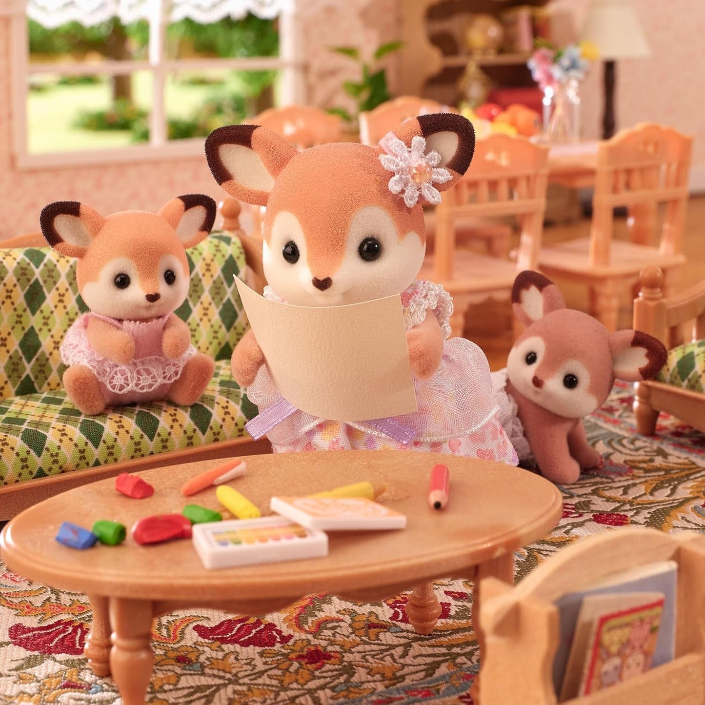 Sylvanian Families 5800 Deer Twins, Animal Figure Playset, Forest Animal Figures, Leksak för åldrarna 3 och uppåt