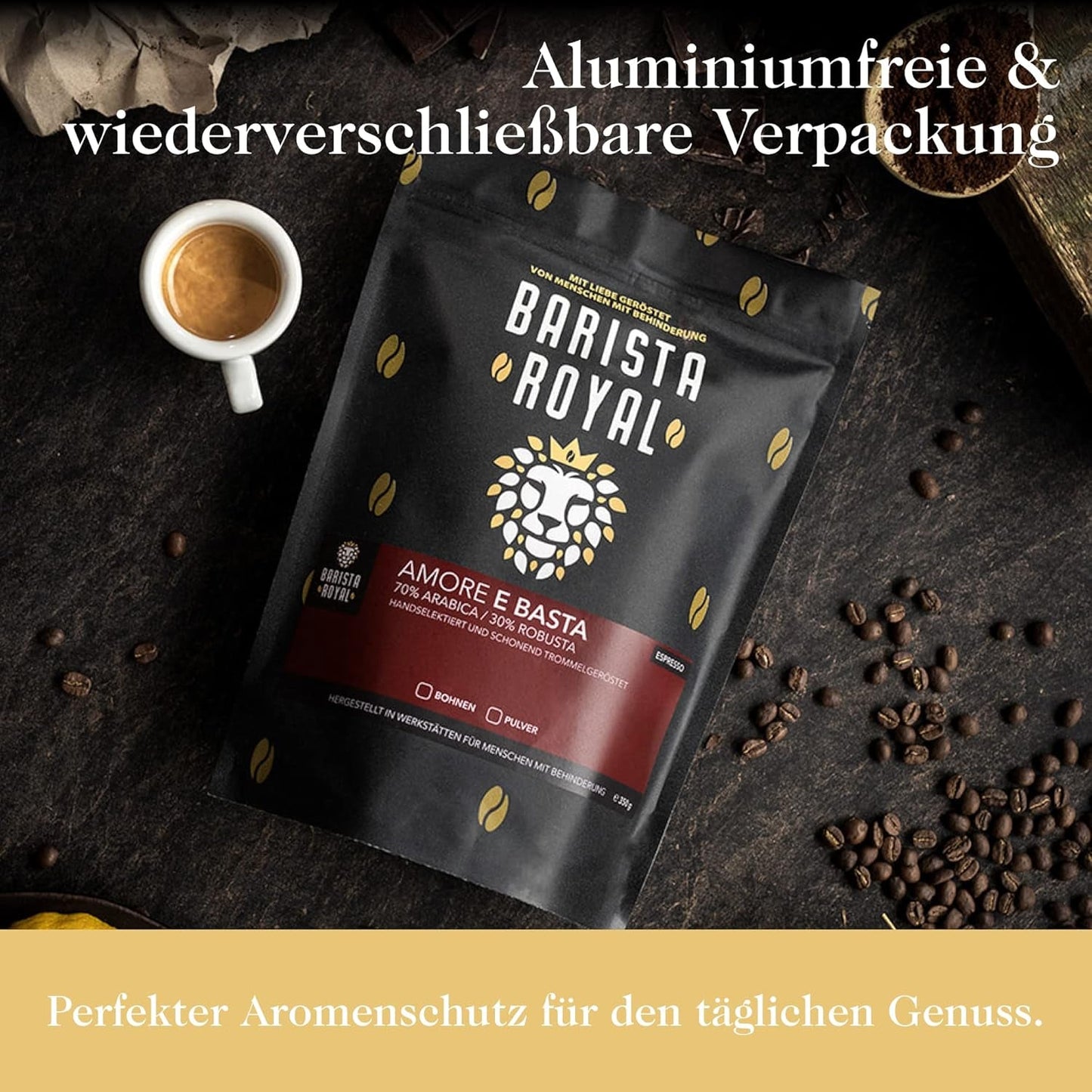 Hela bönor kaffeprovningsset 5 x 350g | Discovery Paket Kaffebönor i presentset | Arabiska | Rättvis handel | Vegan | Idealisk för automatiska espressomaskiner, filter-espressomaskiner, pour-over-espressomaskiner och franska pressar | KUNGLIG BARISTA