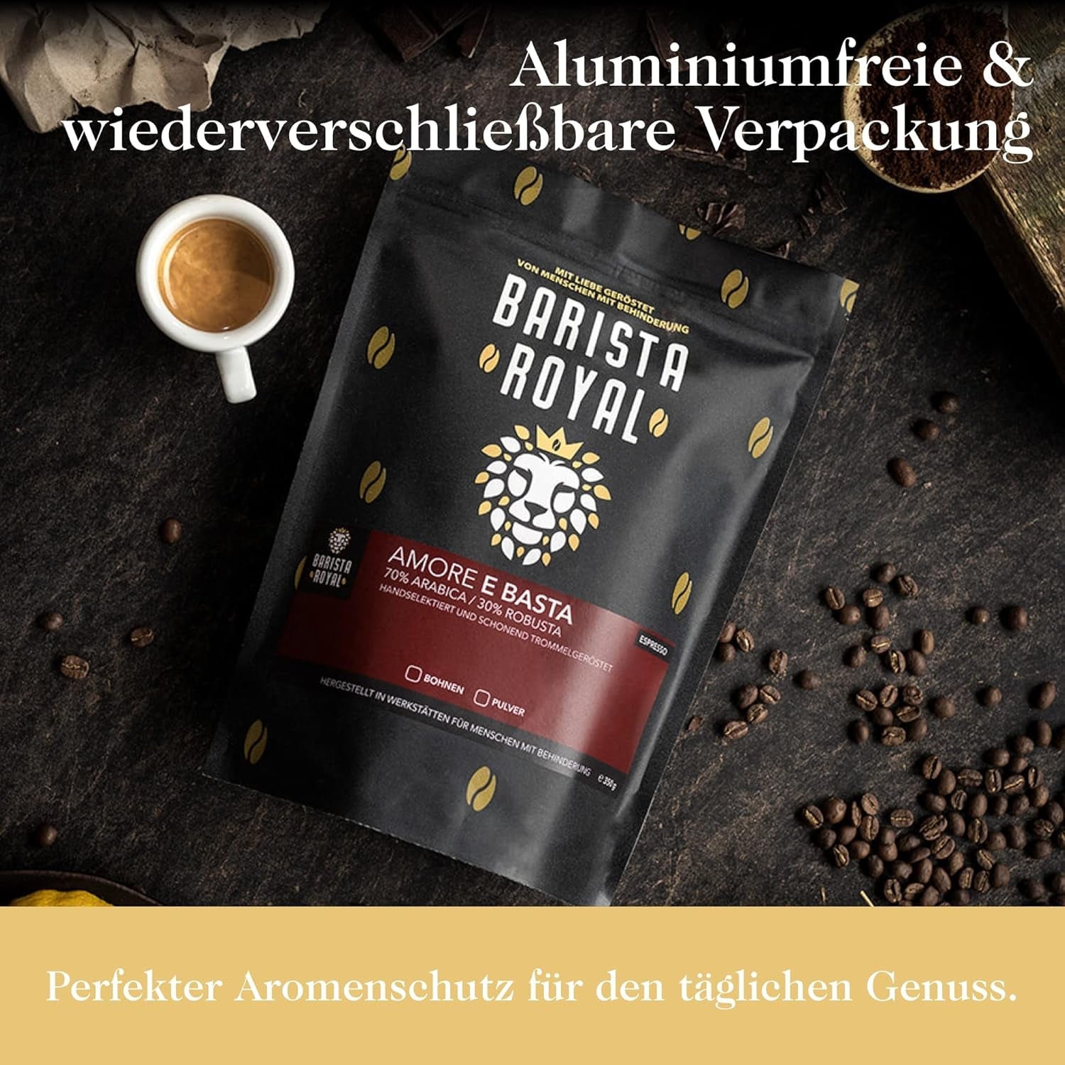Hela bönor kaffeprovningsset 5 x 350g | Discovery Paket Kaffebönor i presentset | Arabiska | Rättvis handel | Vegan | Idealisk för automatiska espressomaskiner, filter-espressomaskiner, pour-over-espressomaskiner och franska pressar | KUNGLIG BARISTA