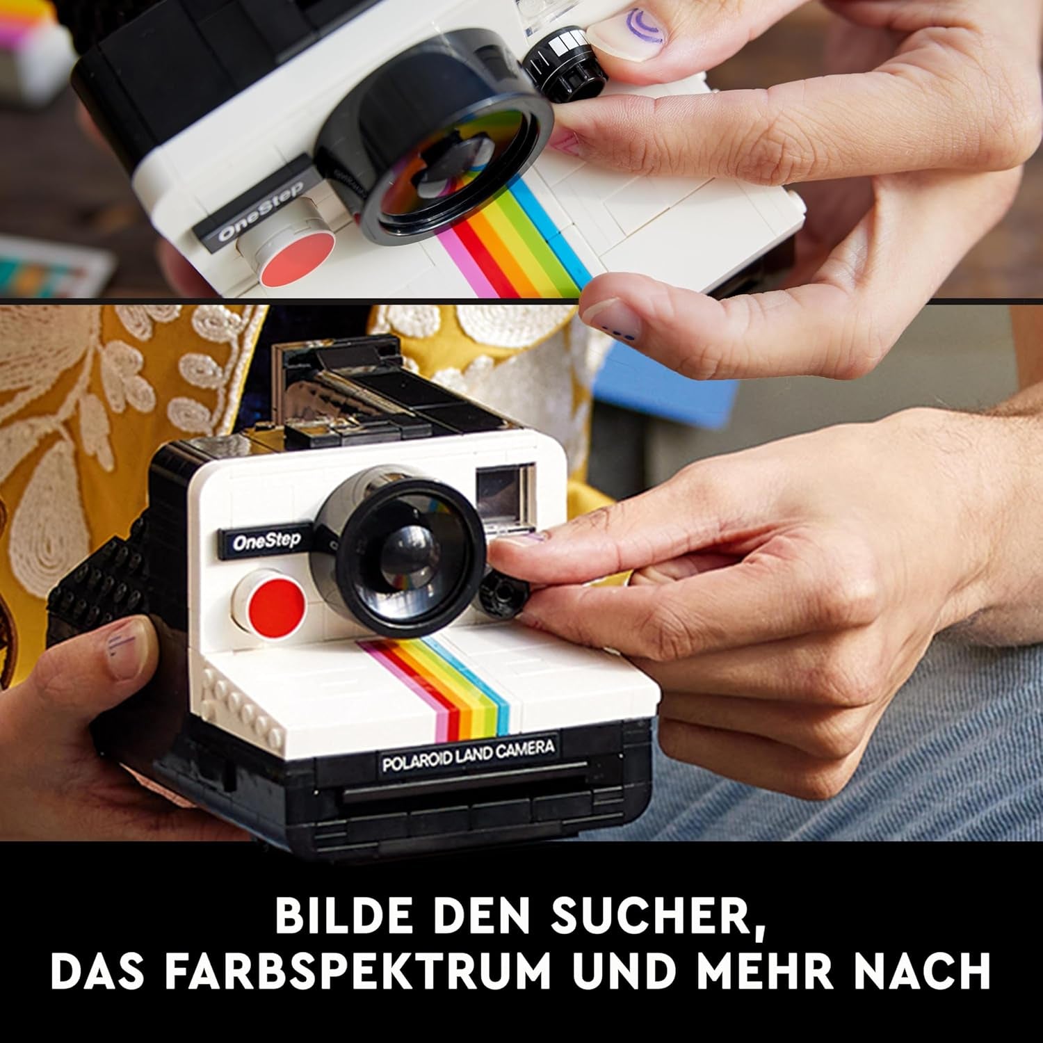 LEGO Ideas Polaroid Onestep SX-70 kameraset för vuxna, samlarobjekt med autentiska detaljer, Kreativ aktivitet, Fotopresenter för kvinnor, män, honom, henne och tonåringar 21345 Byggset Besuche den LEGO-Store