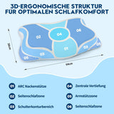 Cloudétoile Nackkudde Memory Foam Kudde - 2 i 1 Ergonomisk ortopedisk kudde Visco Foam Kudde Side Sleeper Nackstöd Kudde Höjd Justerbar Memory Foam Kudde Vit 64X38X12cm Cervikala ortopediska kuddar Naty Shop
